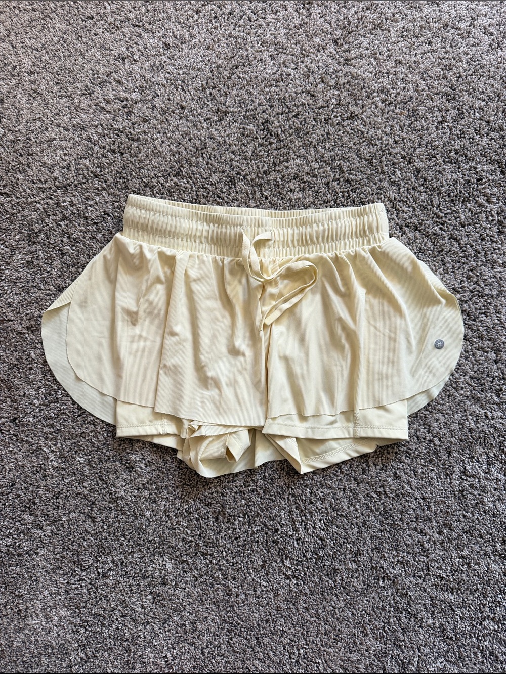 Light Yellow Women’s Layered Athletic Shorts